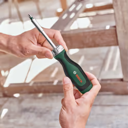 Rachet Screwdriver with 12 Bits (High-Torque Ratchet Screwdriver for Efficient, Heavy-Duty Screwdriving; Pop-Up Bit Magazine; 12 Bits Included;