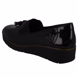 Ladies Rieker Tassel Detail Formal Shoe 53751 - Black, UK 5
