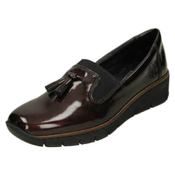 Ladies Rieker Tassel Detail Formal Shoe 53751 - Red, UK 7.5