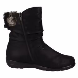 Ladies Rieker Fur Lining Ankle Boots X0680 - Black, UK 7.5