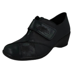 Ladies Rieker Small Heeled Shoe 47152 - Blue, UK 7.5