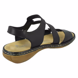 Ladies Rieker Stylish Strappy Sandals 659C7 - Black, UK 5