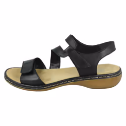 Ladies Rieker Stylish Strappy Sandals 659C7 - Black, UK 6.5