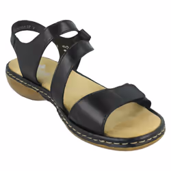 Ladies Rieker Stylish Strappy Sandals 659C7 - Black, UK 8