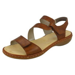 Ladies Rieker Stylish Strappy Sandals 659C7 - UK 3.5, Brown