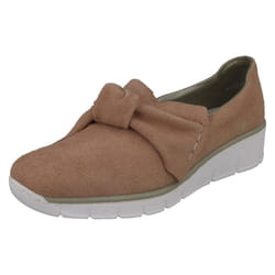 ) Ladies Rieker Bow Detailed Heeled Shoes 537Q4 - UK 6, Rosa (Pink