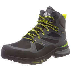 Jack Wolfskin Men's Force Striker Texapore Mid M High Rise Hiking Shoes, Grey (dark grey/lime 6322), 9