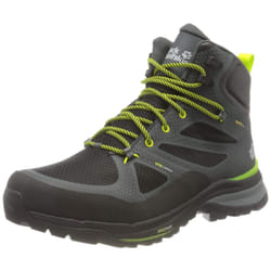 Jack Wolfskin Men's Force Striker Texapore Mid M High Rise Hiking Shoes, Grey (dark grey/lime 6322), 9