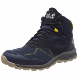 Jack Wolfskin Men's Woodland Texapore Low Hiking Shoe High Rise  Dark Blue/Lime  10