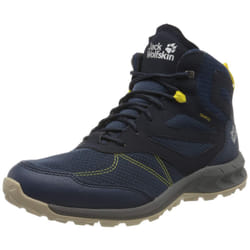 Jack Wolfskin Men's Woodland Texapore Low Hiking Shoe High Rise  Dark Blue/Lime  10
