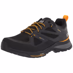 Jack Wolfskin Men's Force Striker Texapore Low M Cross Country Running Shoe, Black Burly Yellow Xt, 7.5 UK