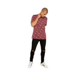 Adidas Monogram T-shirt Burgundy Printed UK S-2XL - UK XL