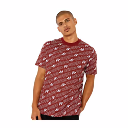 Adidas Monogram T-shirt Burgundy Printed UK S-2XL - UK XL