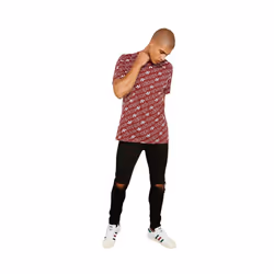 Adidas Monogram T-shirt Burgundy Printed UK S-2XL - UK M