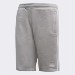 Adidas Originals Men's 3 Stripes Cotton Casual Summer Fleece Shorts - UK Size L, Grey