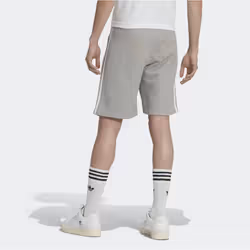 Adidas Originals Men's 3 Stripes Cotton Casual Summer Fleece Shorts - UK Size M, Grey