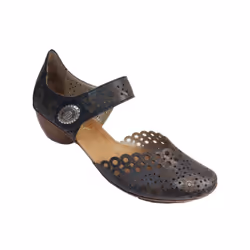 ) 43753-14 | Navy Leather | Womens Riptape Summer Shoes - 5 (Adults' - Additional view 4