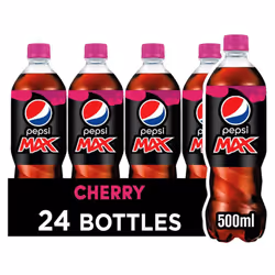 Pepsi Max Cherry No Sugar Cola Bottle 500ml (Pack of 24)