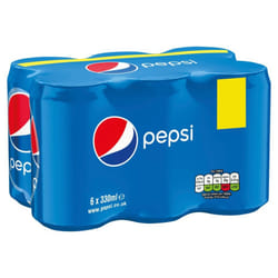 Pepsi Cola Cans 6 x 330ml (Pack of 4)