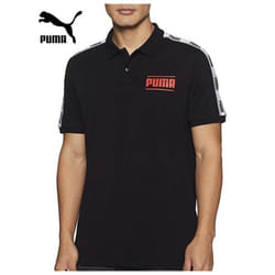 Puma Polo Shirt Mens Camo Pack Tape Black - Medium