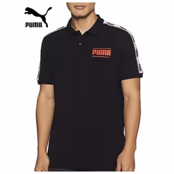Puma Polo Shirt Mens Camo Pack Tape Black - Small
