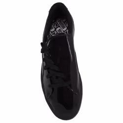 ) Puma Basket Crush Black Patent Leather Low Lace Up Womens Trainers 369556 04 - 3.5 (Adults'