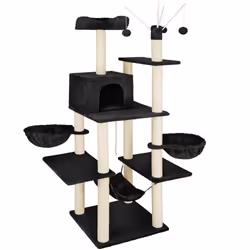 TecTake 402933, Polyester, Wood, Black, 16 kg
