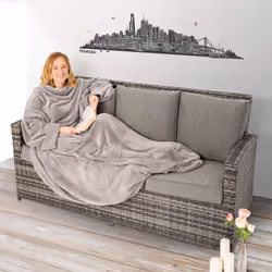 TecTake 403044 throw blanket Polyester Grey