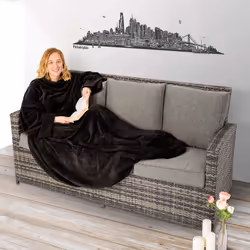 TecTake 403047 throw blanket Polyester Black
