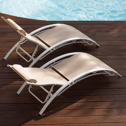 TecTake 403063 beach chair Grey Aluminium