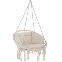TecTake 403205 outdoor chair Polyester, Steel Beige