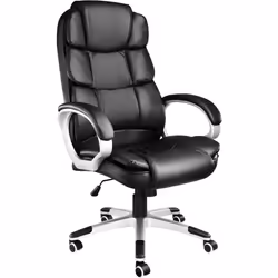 TecTake Jonas, Padded seat, Padded backrest, Black, Black, Padded armrest, 5 wheel(s)