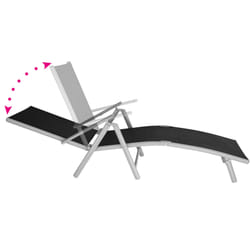 TecTake 403259 beach chair Black, Grey Aluminium