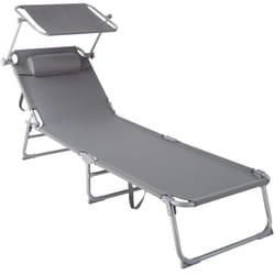 TecTake 403413 beach chair Grey Polyester, Steel