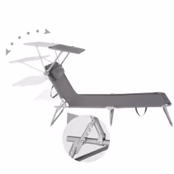 TecTake 403414 beach chair Grey Polyester, Steel - Additional view 4