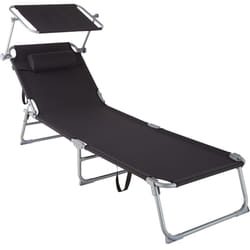 TecTake 403415 beach chair Black Polyester, Steel