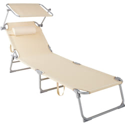 TecTake 403417 beach chair Beige Polyester, Steel