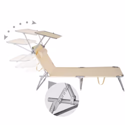 TecTake 403417 beach chair Beige Polyester, Steel - Additional view 4