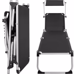TecTake 403632 beach chair Black Aluminium
