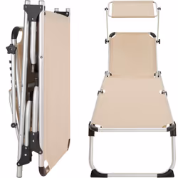 TecTake 403633 beach chair Beige Aluminium