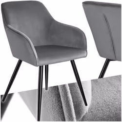 Dining Chair Accent Bedroom Furniture Velvet Armchair Living Room Chairs Set - grey/black, per piece