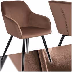 Dining Chair Accent Bedroom Furniture Velvet Armchair Living Room Chairs Set - brown/black, per piece