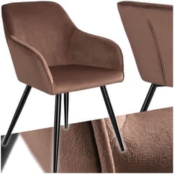 Dining Chair Accent Bedroom Furniture Velvet Armchair Living Room Chairs Set - brown/black, per piece