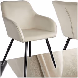 Dining Chair Accent Bedroom Furniture Velvet Armchair Living Room Chairs Set - cream/black, per piece