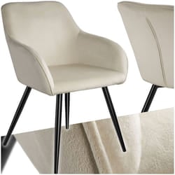 Dining Chair Accent Bedroom Furniture Velvet Armchair Living Room Chairs Set - cream/black, per piece