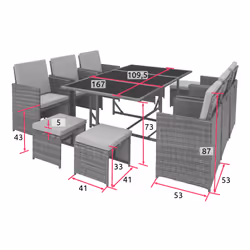 TecTake 403731 outdoor furniture set Brown