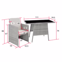 TecTake 403732 outdoor furniture set Grey