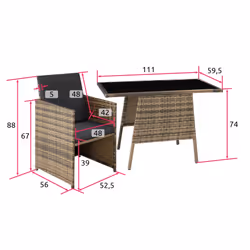 TecTake 403733 outdoor furniture set Brown