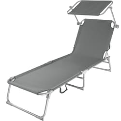TecTake 403786 beach chair Grey Polyester, Steel