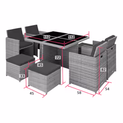 TecTake 403844 outdoor furniture set Black